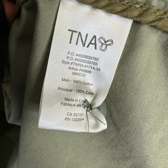 TNA Aritzia Womens size Small Camo Utility Jacket Green Adjustable Waist - Picture 13 of 14